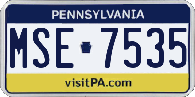 PA license plate MSE7535