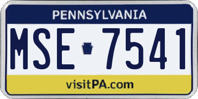 PA license plate MSE7541