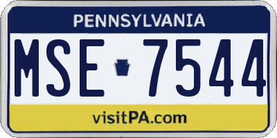 PA license plate MSE7544