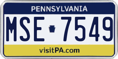 PA license plate MSE7549