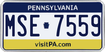 PA license plate MSE7559