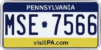 PA license plate MSE7566