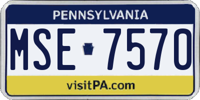 PA license plate MSE7570