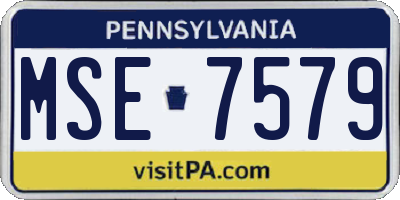 PA license plate MSE7579