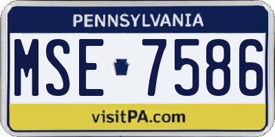 PA license plate MSE7586