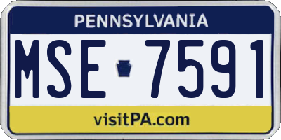 PA license plate MSE7591