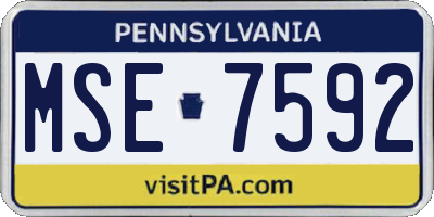 PA license plate MSE7592