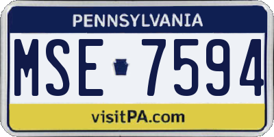 PA license plate MSE7594