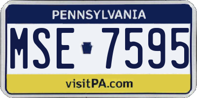PA license plate MSE7595