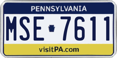 PA license plate MSE7611