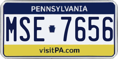 PA license plate MSE7656