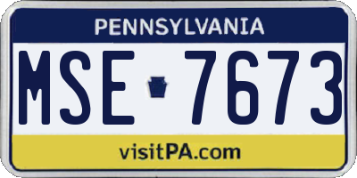 PA license plate MSE7673