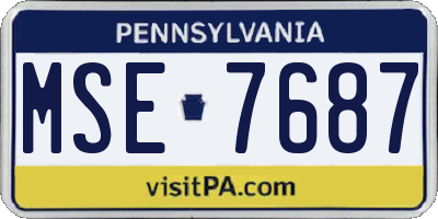 PA license plate MSE7687