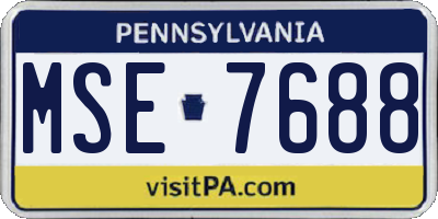 PA license plate MSE7688