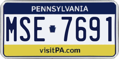 PA license plate MSE7691