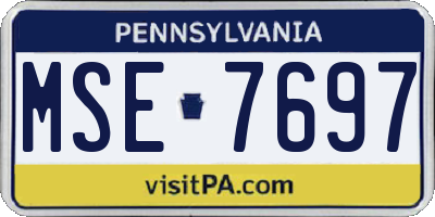 PA license plate MSE7697