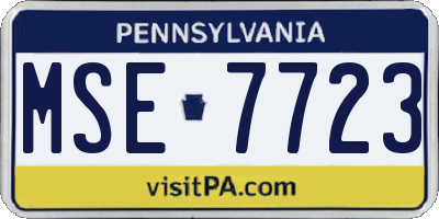 PA license plate MSE7723