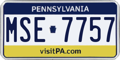 PA license plate MSE7757
