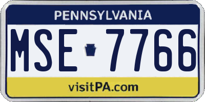 PA license plate MSE7766