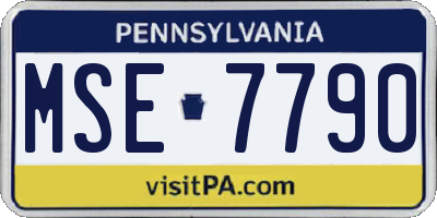 PA license plate MSE7790