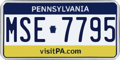 PA license plate MSE7795