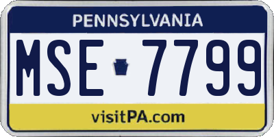 PA license plate MSE7799