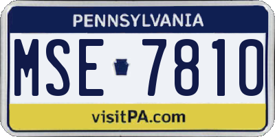 PA license plate MSE7810