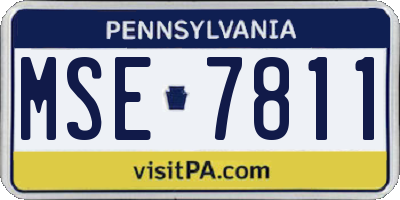 PA license plate MSE7811