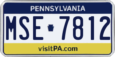 PA license plate MSE7812