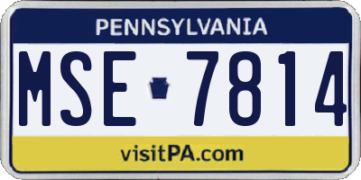PA license plate MSE7814