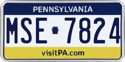 PA license plate MSE7824