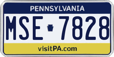 PA license plate MSE7828