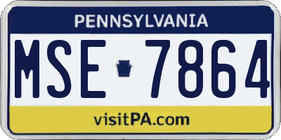 PA license plate MSE7864