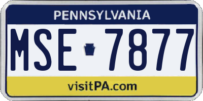 PA license plate MSE7877