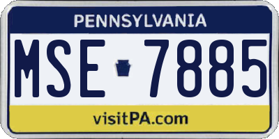 PA license plate MSE7885