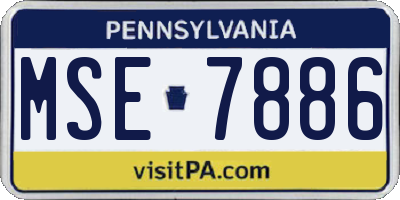 PA license plate MSE7886
