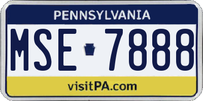 PA license plate MSE7888