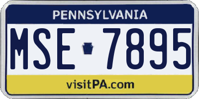 PA license plate MSE7895