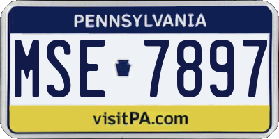 PA license plate MSE7897