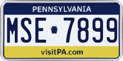 PA license plate MSE7899
