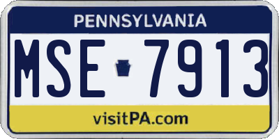 PA license plate MSE7913