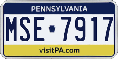 PA license plate MSE7917