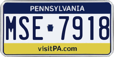 PA license plate MSE7918