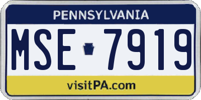 PA license plate MSE7919