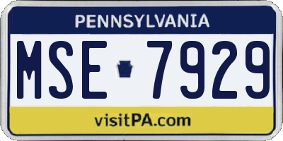PA license plate MSE7929