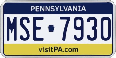 PA license plate MSE7930