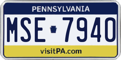 PA license plate MSE7940