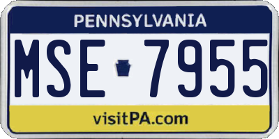 PA license plate MSE7955