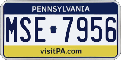 PA license plate MSE7956