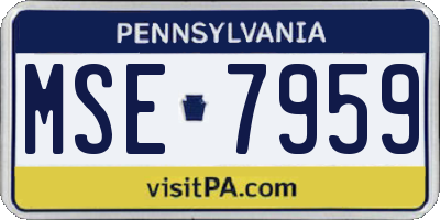 PA license plate MSE7959